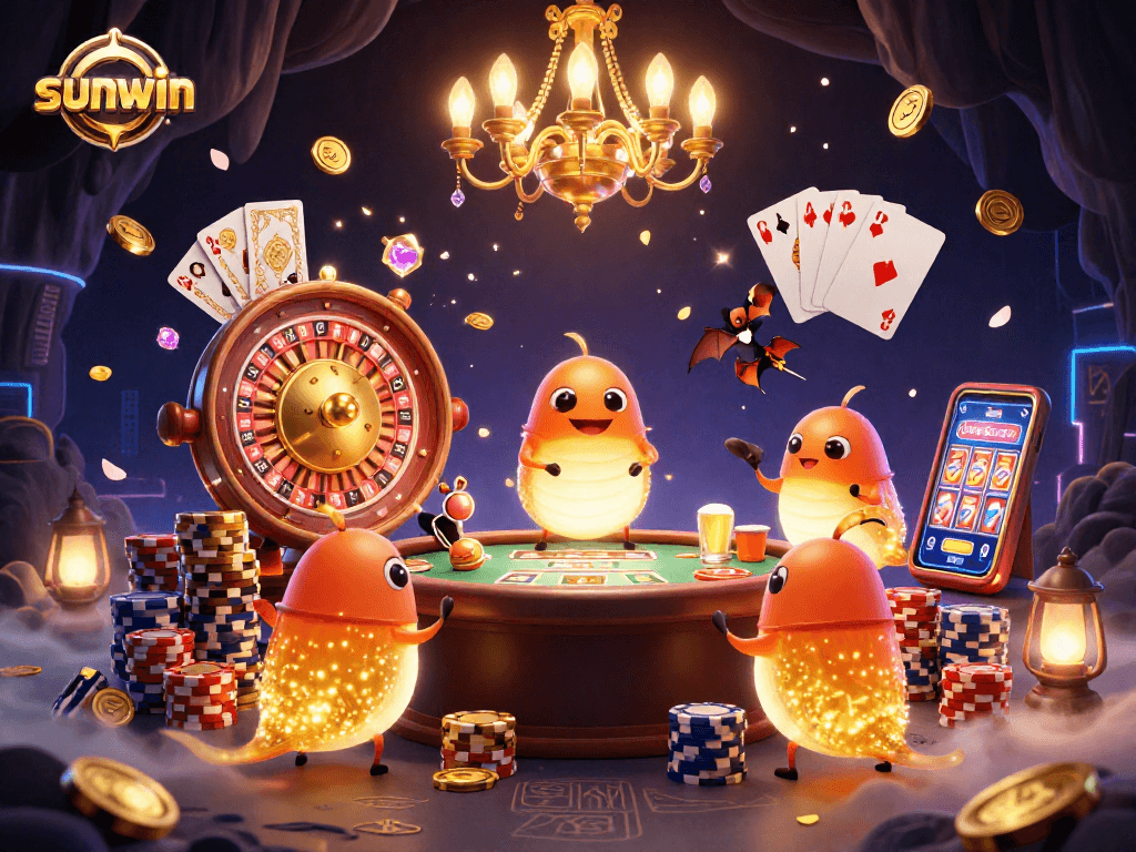 Experience excitement at the sunwin casino with vibrant glowworms and dynamic gameplay elements.