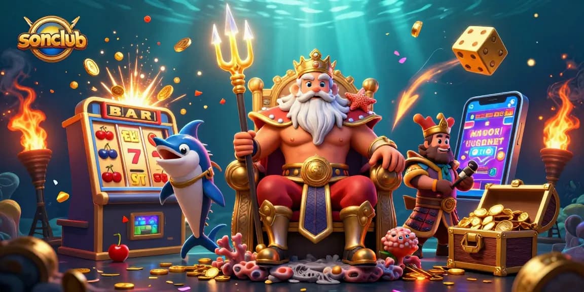 Experience the thrilling world of sonclub with vibrant slots, a sea king, and jackpot excitement in 3D!
