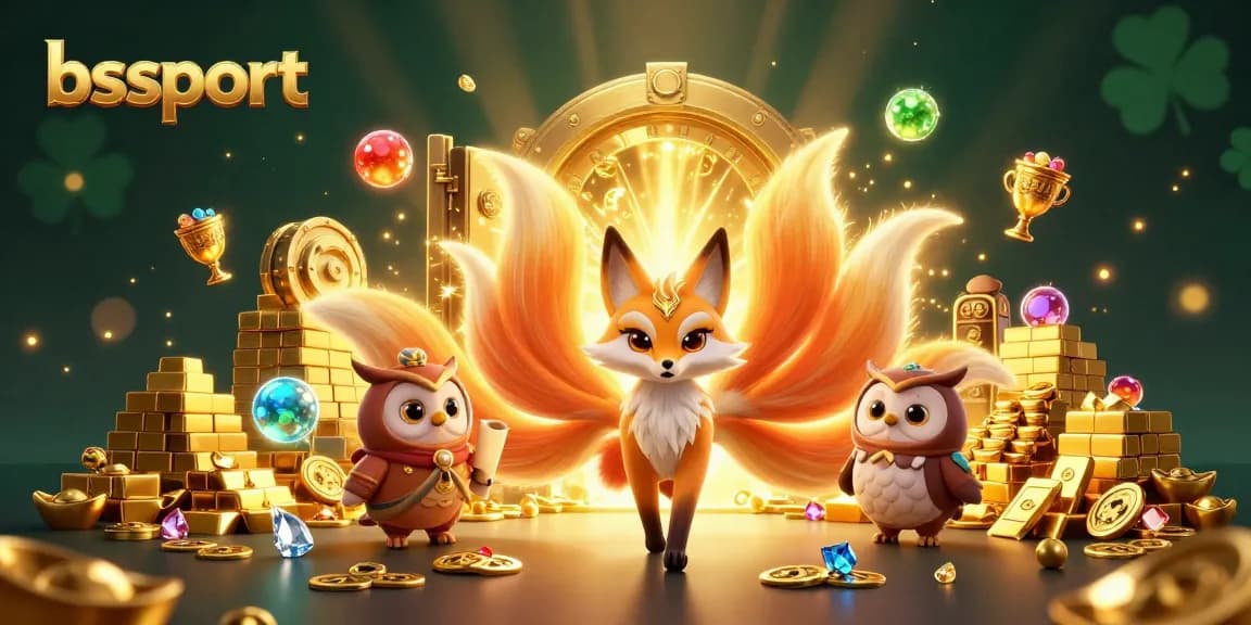 Bet at bsport with vibrant 3D illustration showcasing a magical scene of characters amid treasure, emphasizing online sports betting excitement.