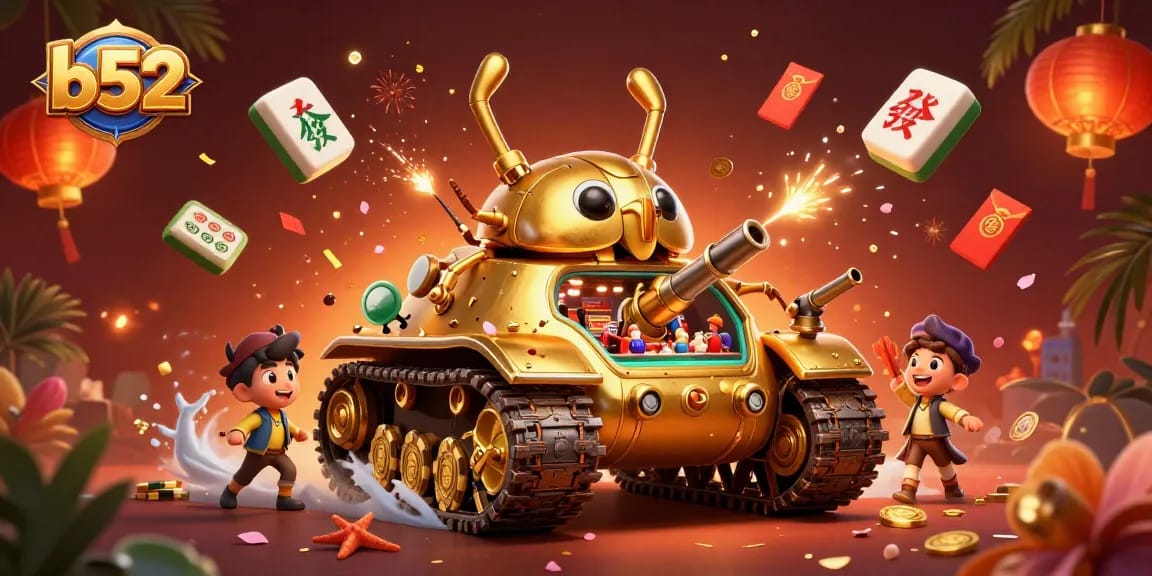 Engage with vibrant b52 casino action featuring a golden beetle tank bursting with game excitement