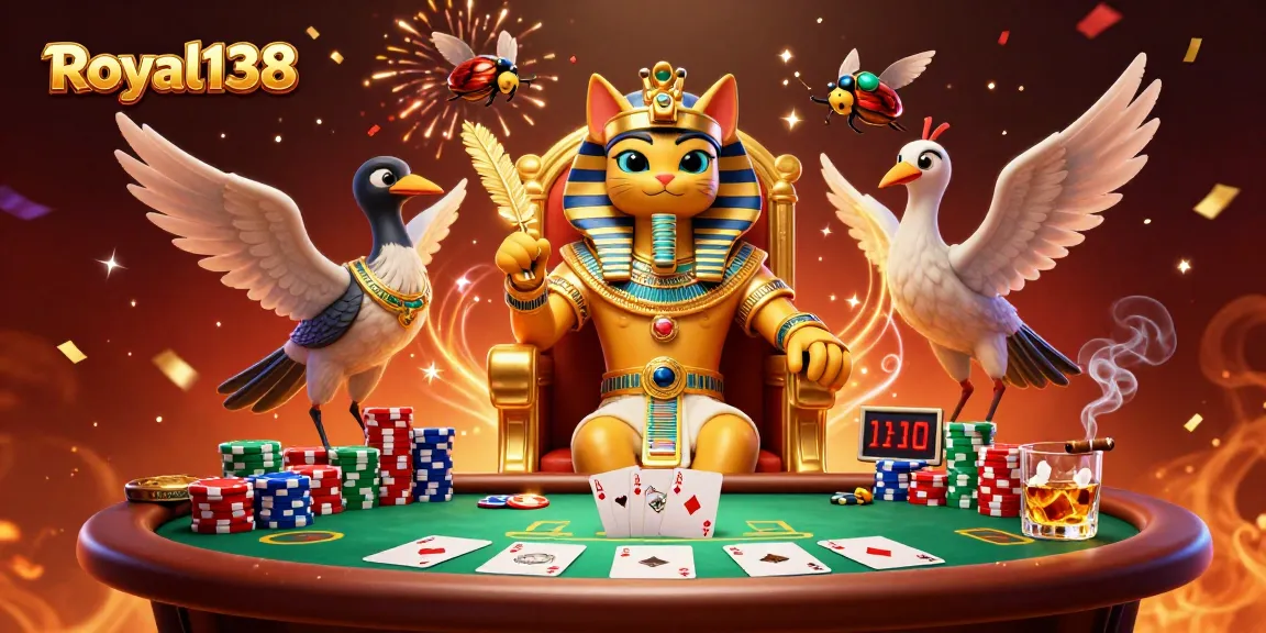 Menangkan permainan di Royal138 dengan ilustrasi pasukan keberuntungan dan simbol kemenangan.