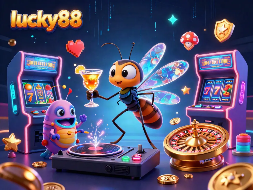 Experience thrilling gaming action with lucky88’s vibrant casino elements and dynamic characters.