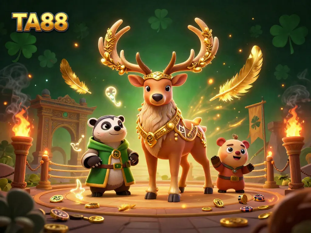 Experience the thrill of TA88 casino gaming with a vibrant Celtic druid scene filled with magic and gold.