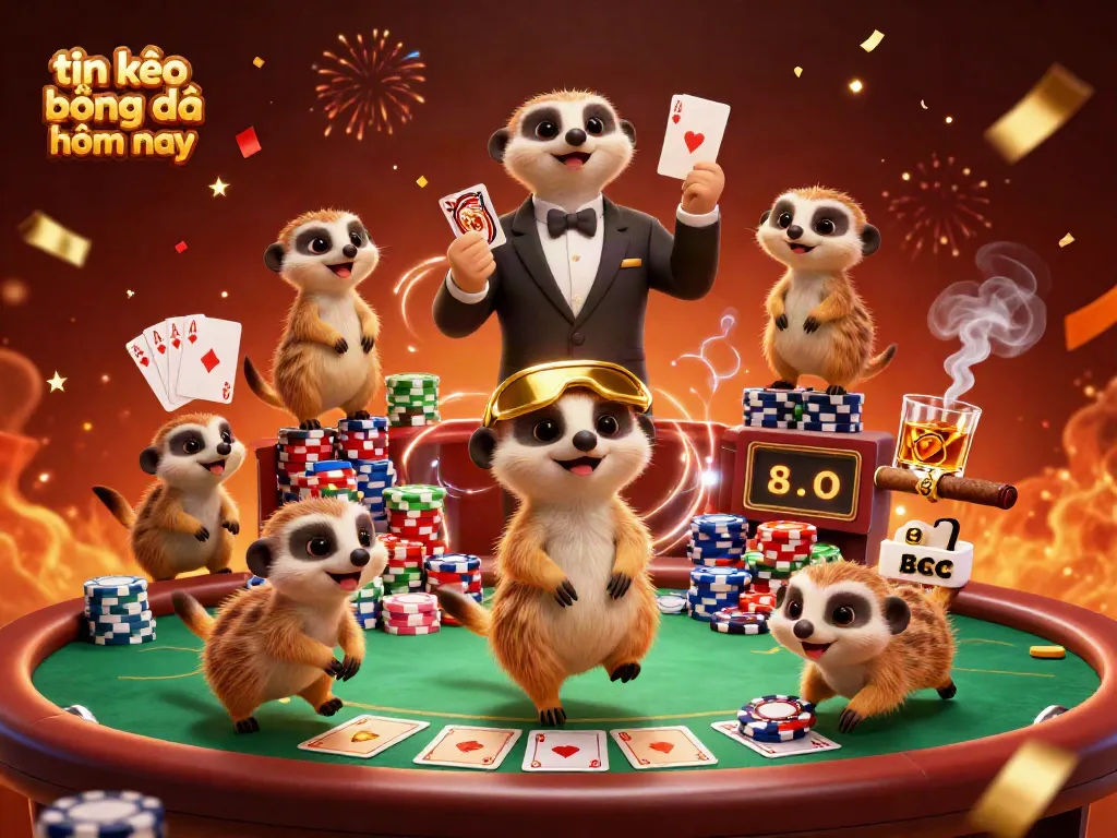 Experience thrilling action at tin kèo bóng đá hôm nay with lively meerkats running a colorful casino.