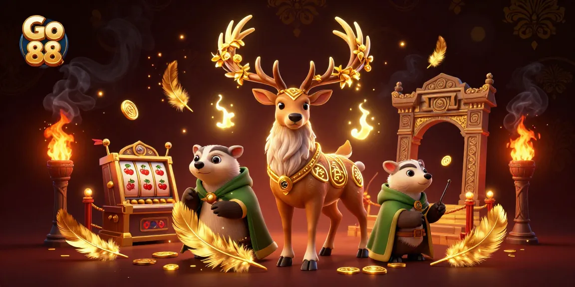 Engage with Go 88's exciting gaming world featuring vibrant 3D elements bursting with action and charm.