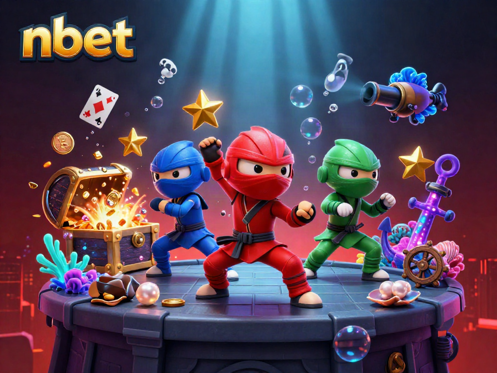 Experience nbet's thrilling casino adventures with chameleon ninjas amidst exploding treasures.
