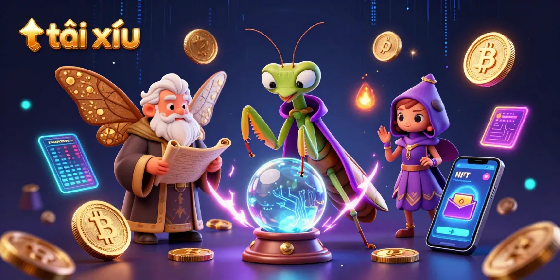 Engage in exciting tài xỉu gameplay featuring a mystical fortune teller and vibrant casino elements.