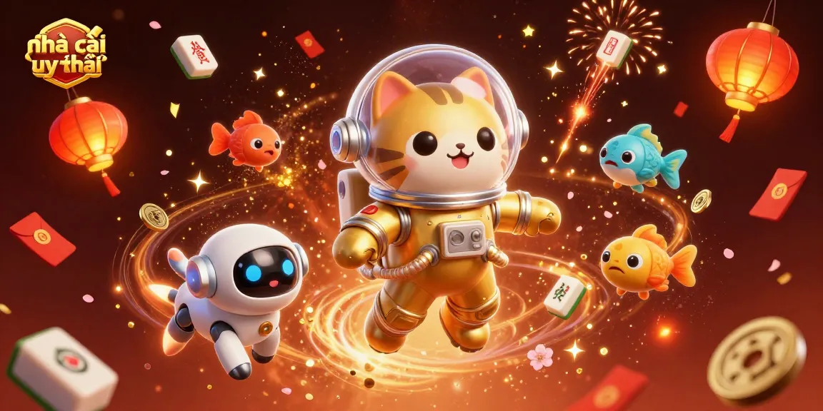 Engage with the vibrant "nhà cái uy tín" world of online gambling through dynamic celestial cats and lucky symbols.