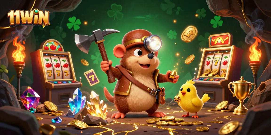 Join the fun at 11WIN with vibrant casino illustrations showcasing exciting gaming action.