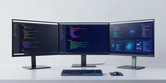 Cheap .co.uk domains showcased in a modern developer workspace with technology elements.