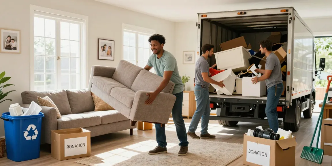 Efficient house clearance team removing clutter and furniture for a clean, organized home.