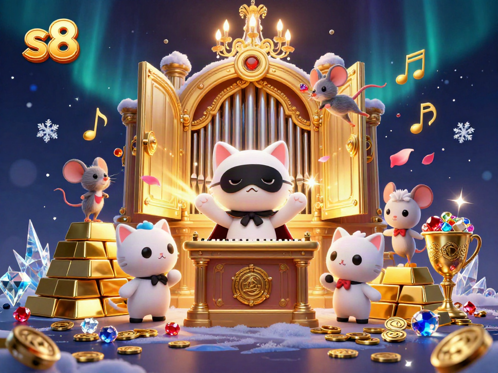 Spin to win with s8 in a vibrant casino scene featuring a dynamic character ensemble and rich treasures.