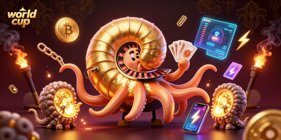 Engage in world cup betting excitement with a dynamic 3D illustration featuring casino and crypto elements.