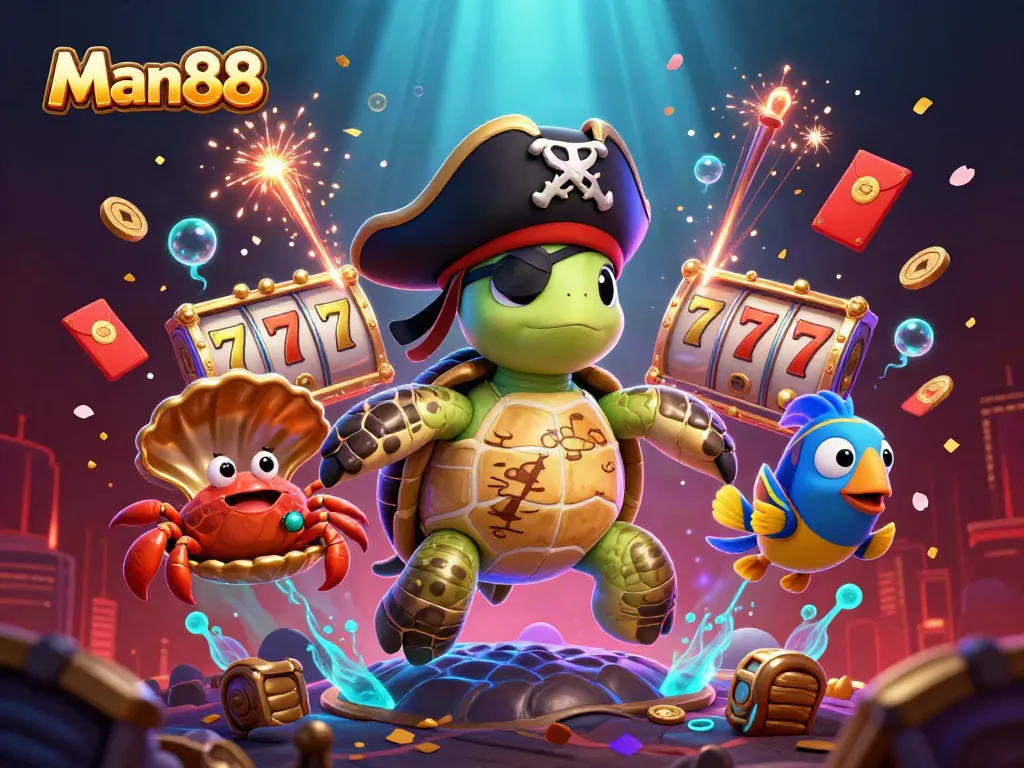 Experience the thrill of winning with Man88's vibrant casino scene featuring exciting slot elements.