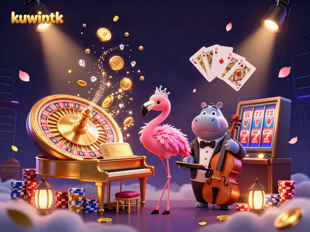 Experience the thrilling atmosphere of kuwintk's casino with vibrant characters and dynamic elements.
