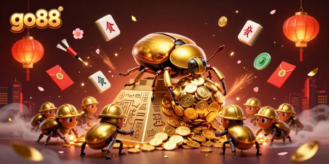 Experience the magic of go88 with vibrant casino-themed elements amidst a golden coin adventure.