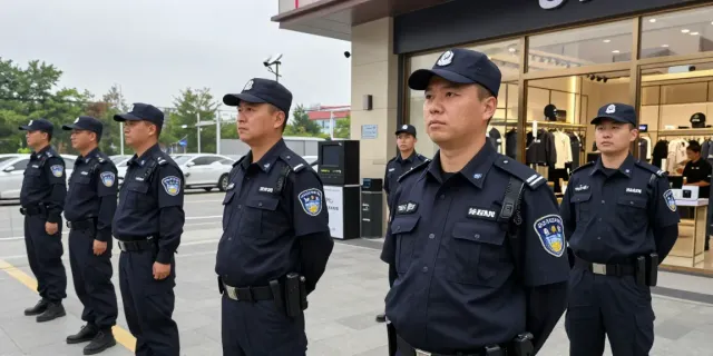 Security team providing reliable protection at a local retail facility