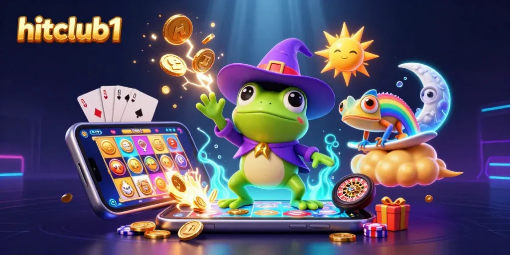 Experience thrilling wins with hitclub1's dynamic casino adventures featuring colorful characters and casino elements.