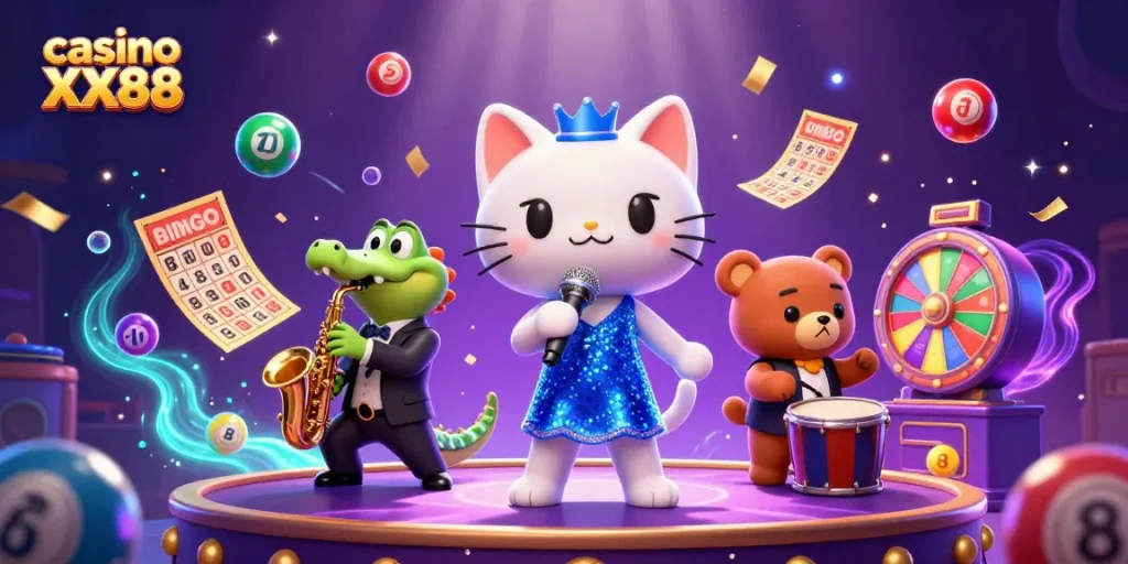 Experience exciting gameplay at casino XX88 with vibrant characters and dynamic elements.