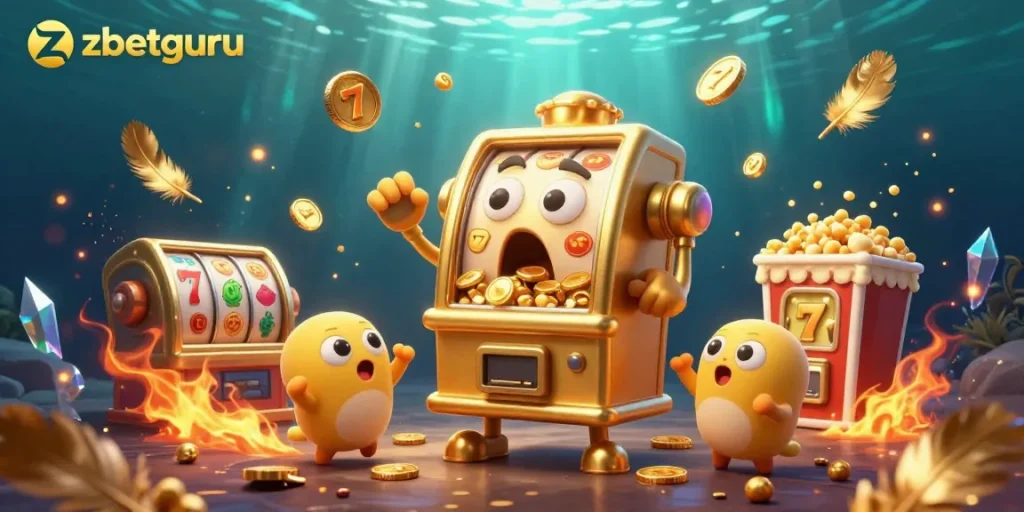 Celebrate jackpots at zbetguru with a joyful golden slot machine and cheering baby slots!